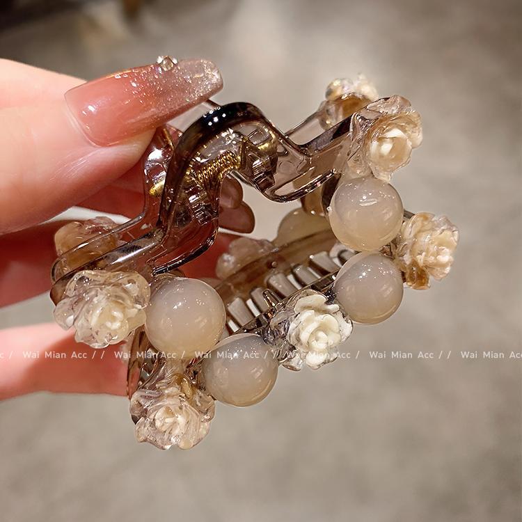 Wholesale Women's Rose Grab Elegant Ponytail Clip Half Grab Hairpin All-match Headwear