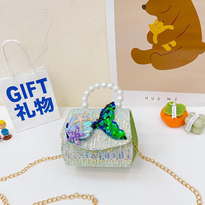 Wholesale Cotton Kids Pearl Sequin Tote Bag