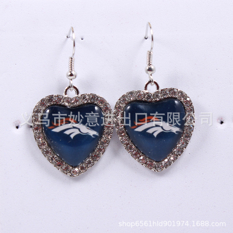Wholesale Diamond Peach Dot  Logo Earrings