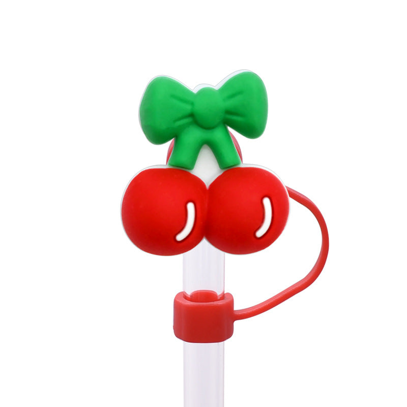 Wholesale Random 100pcs 10MM multicolor cherry  dust plug straw accessories