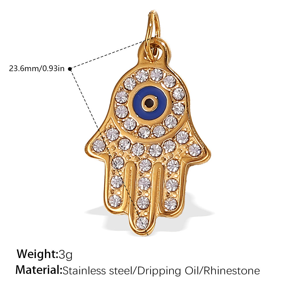 Wholesale Stainless steel 18K gold-plated palm eye pendant