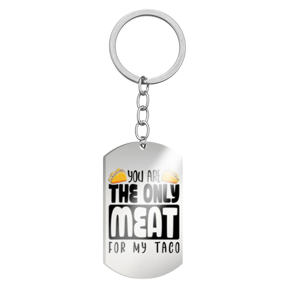 Wholesale Taco Hang Tags Stainless Steel Keychains