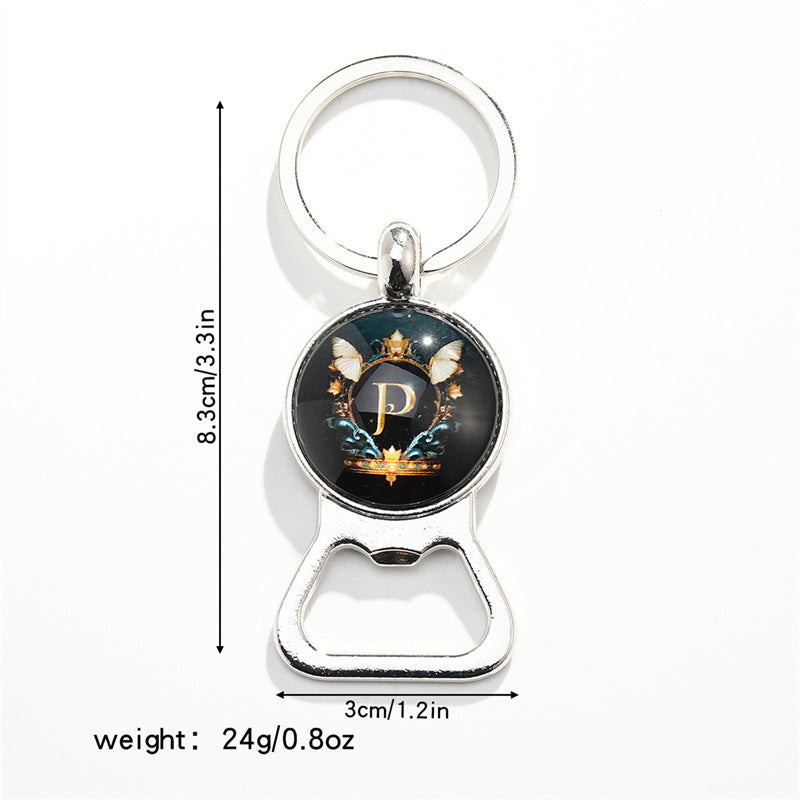 Wholesale Letter Butterfly Bottle Opener Time Gem Keychain