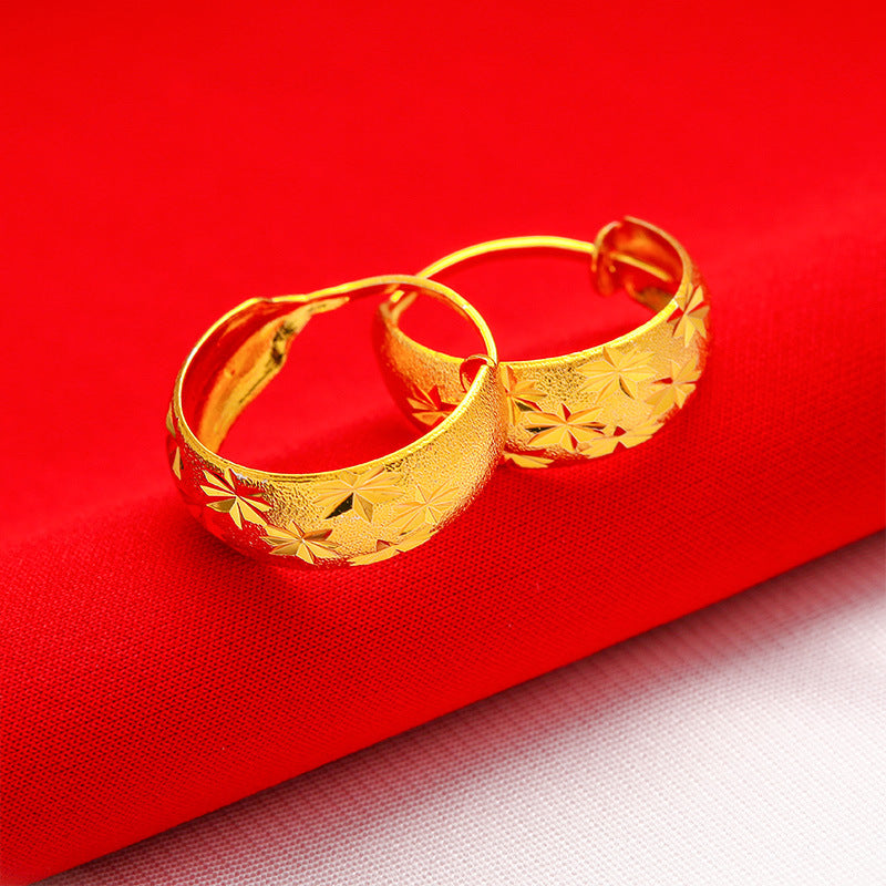 Wholesale star gold plated round ear buckle