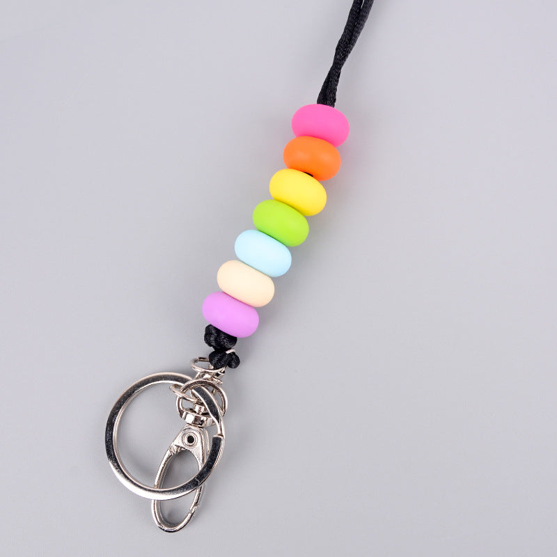 Llavero con cuentas de silicona de 100 piezas al por mayor