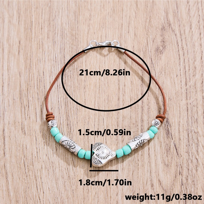 Wholesale Heart Turquoise Beaded Bracelet