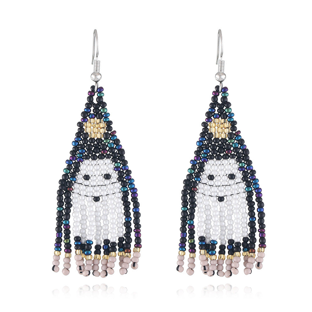 Wholesale Halloween Series Rice Bead Ghost Earrings