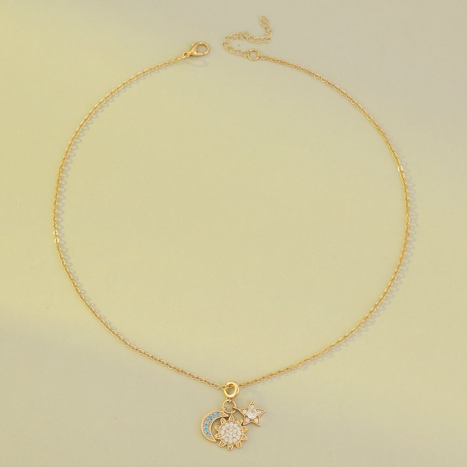 Wholesale Magnetic Sun Moon Lovers Copper Necklace Set