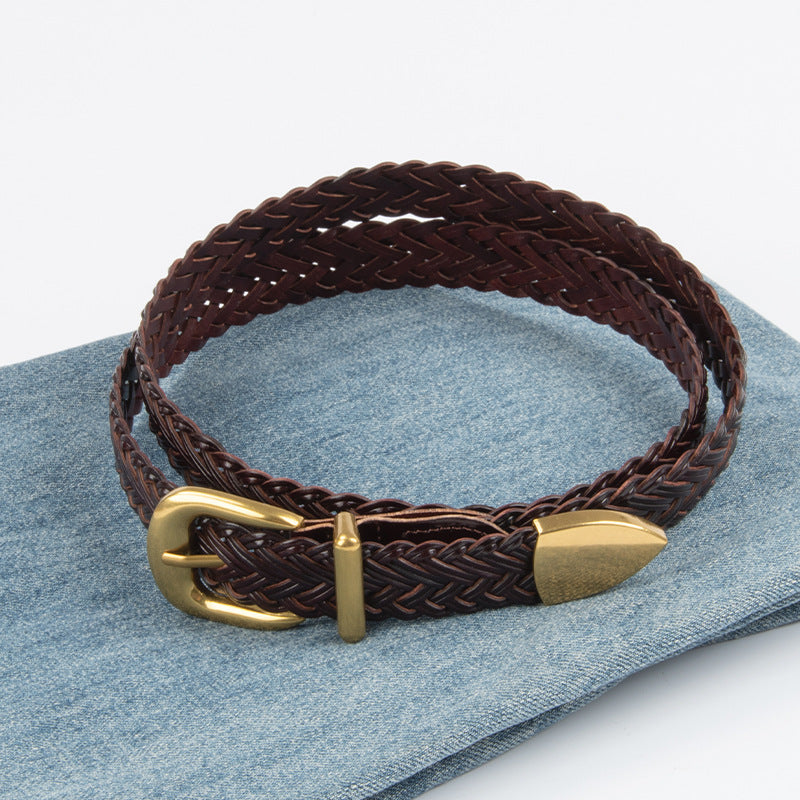 Wholesale Guangzhou Rhododendron Woven Belt with Jeans Casual Pants