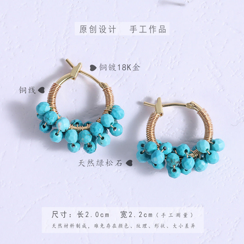 Wholesale Amazonite White Shell  Turquoise Earrings