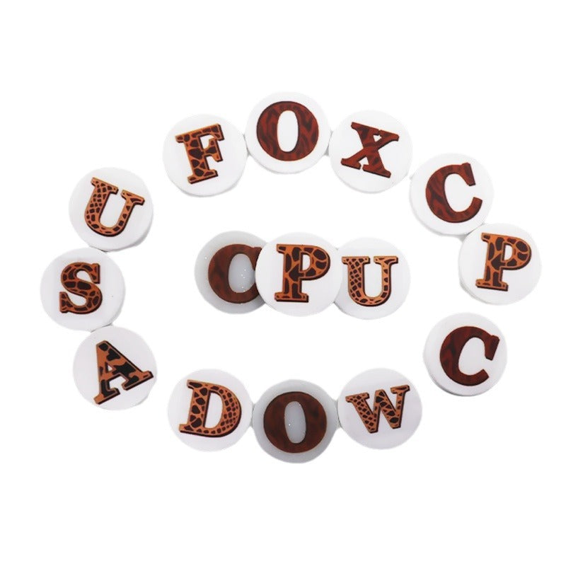 Wholesale 10PCS English Letter Beads Silicone Beads
