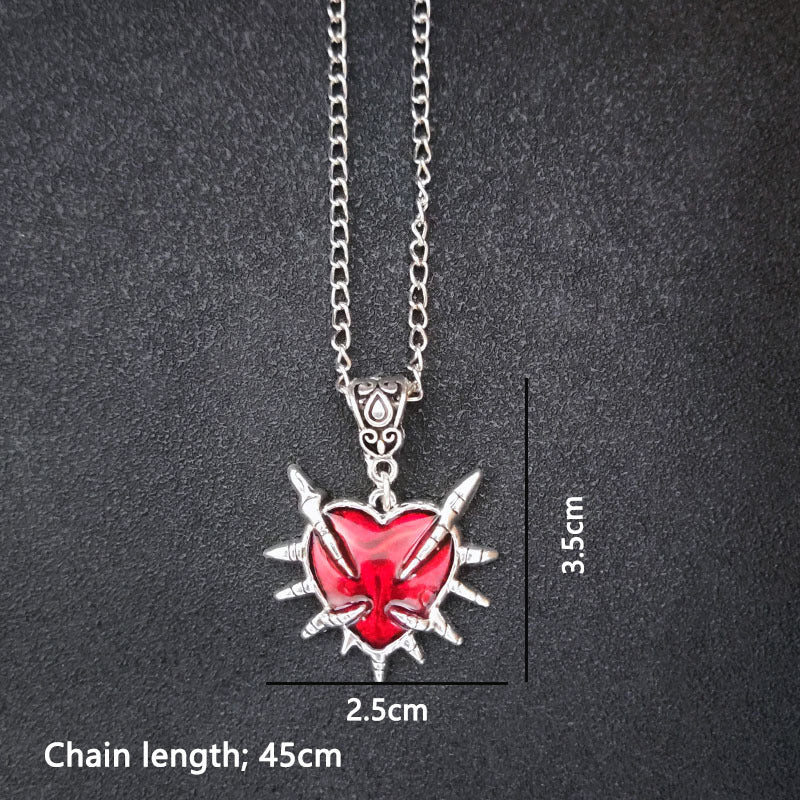 Wholesale Gothic retro dark love necklace dragon claw hip hop sweater chain