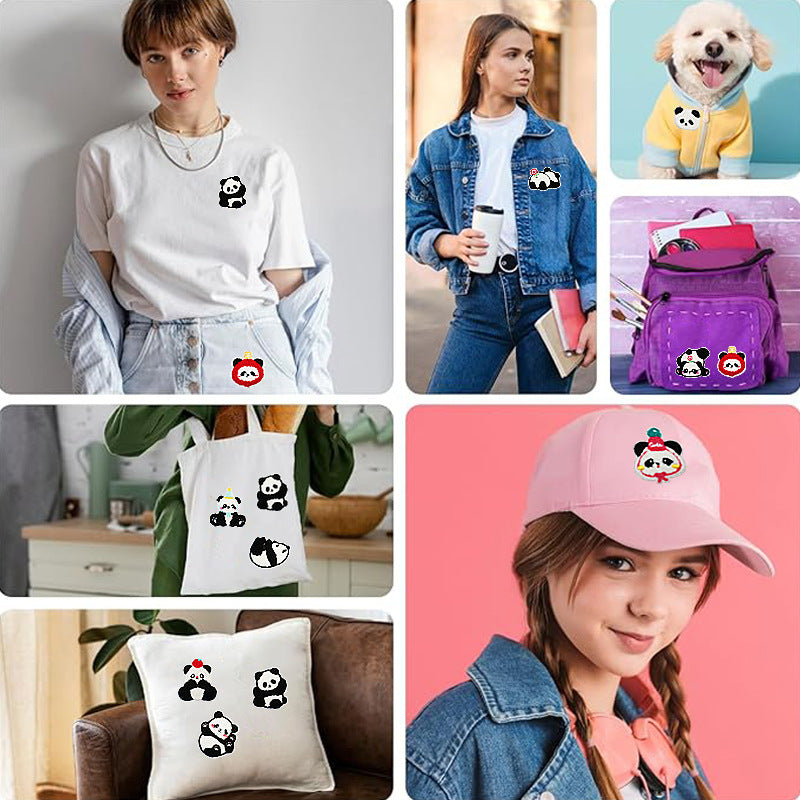 Wholesale Cute Panda Embroidery Patch For Clothing And Bag Decoration DIY Craft Supply Trendy Fashion Accessory For Resale