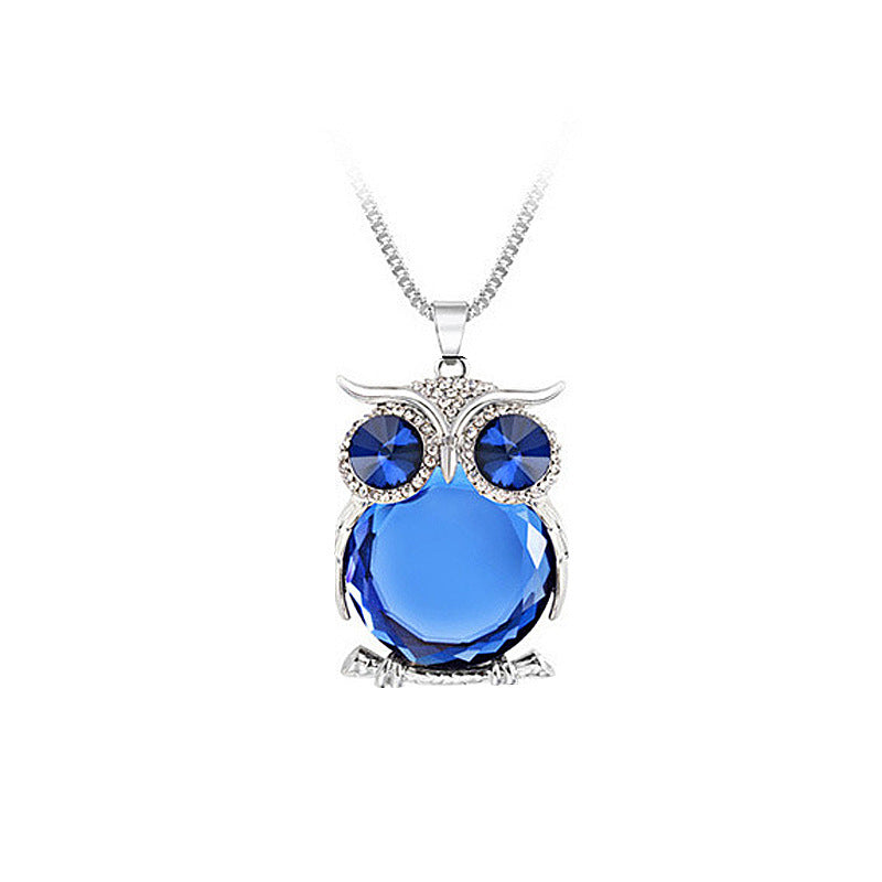 Wholesale Colored Diamond Set Animal Flash Diamond Long Necklace