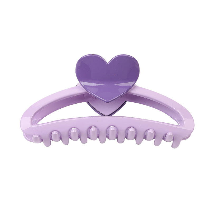 Wholesale Resin Hollow Out Half Circle Heart Color Matching Hair Clip