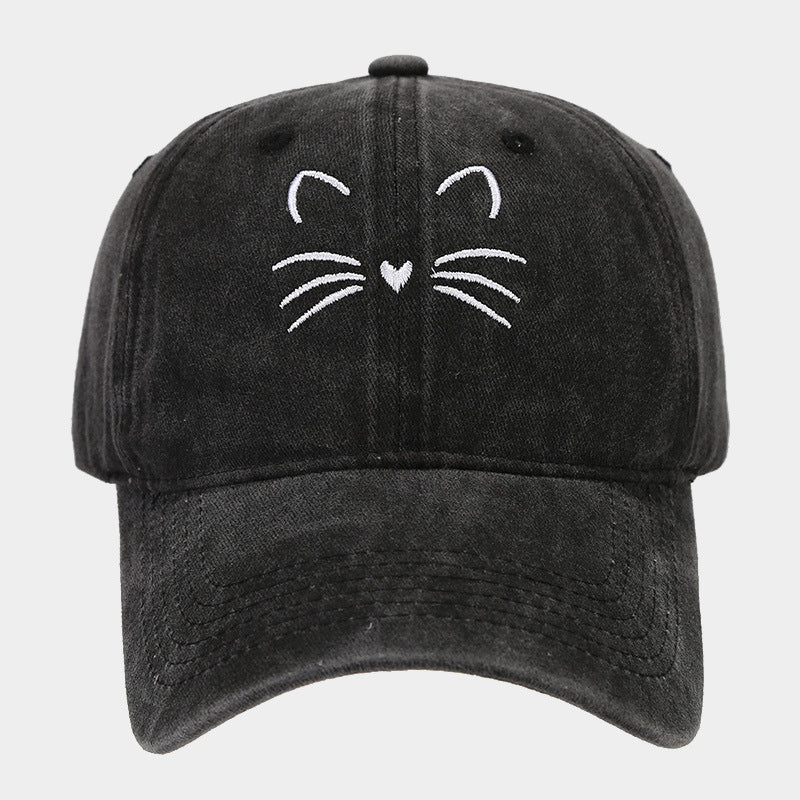 Wholesale Retro Cute Cat Embroidered Casual Baseball Cap