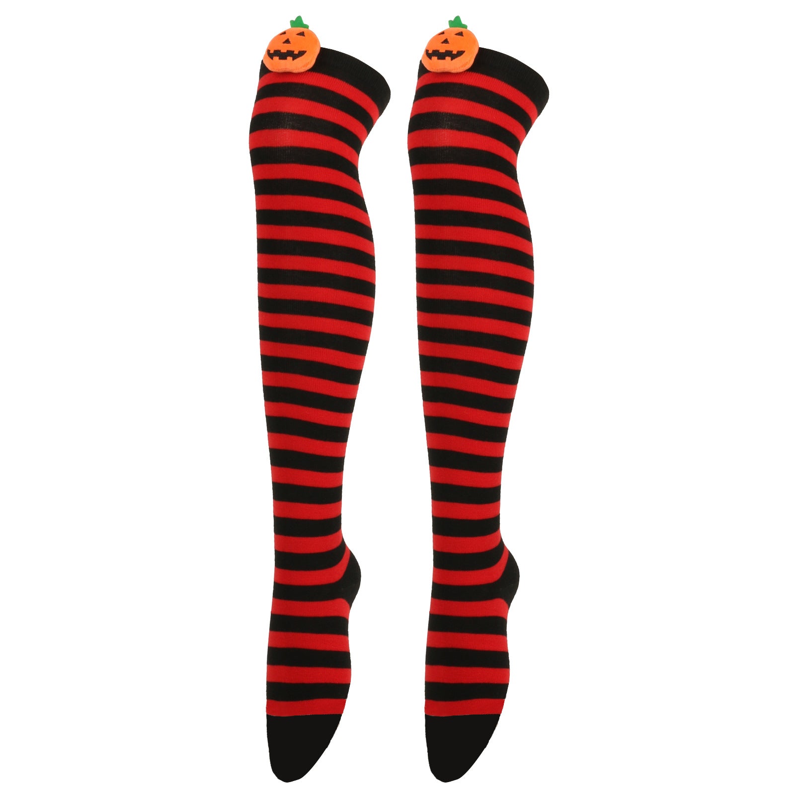 Wholesale Halloween Cartoon Devil Knee-high Striped Socks