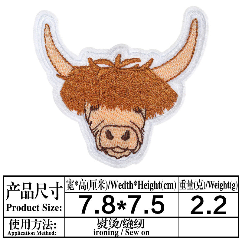 Wholesale Cartoon cloth patch western cowboy hat computer embroidery cloth patch