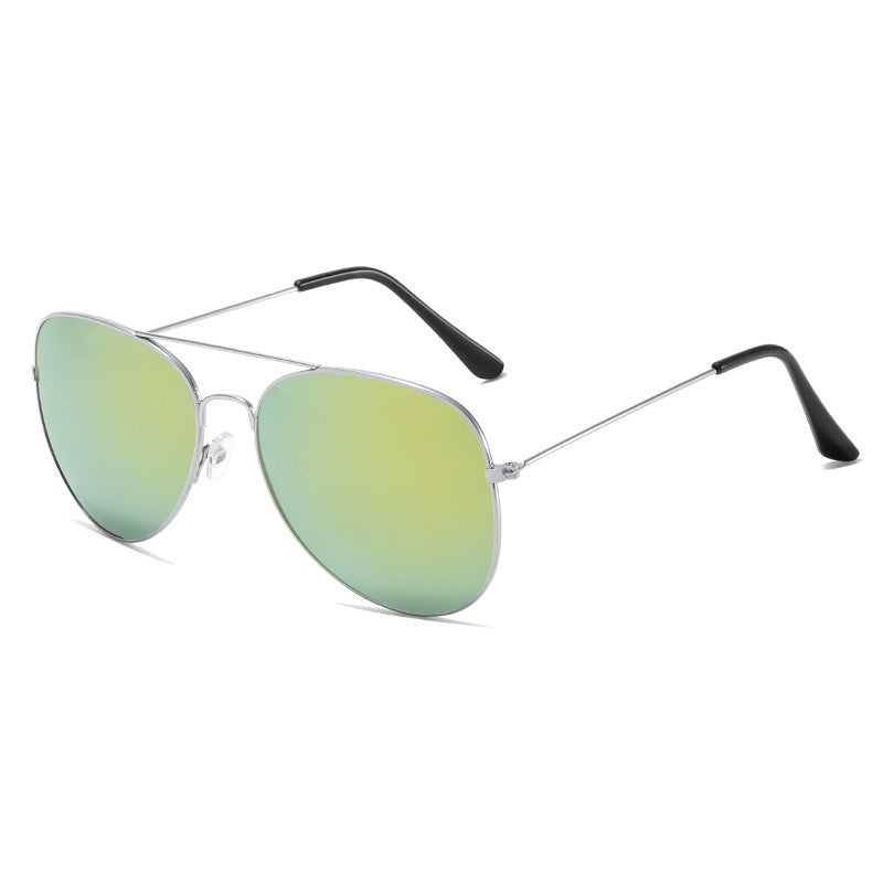 Wholesale Colored reflective metal sunglasses for men and women retro frog glasses