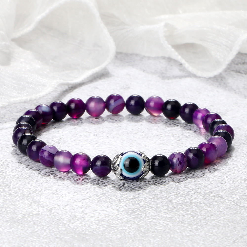 Wholesale  Devil' s Eye bracelet blue eye beads alloy flower holder bracelet