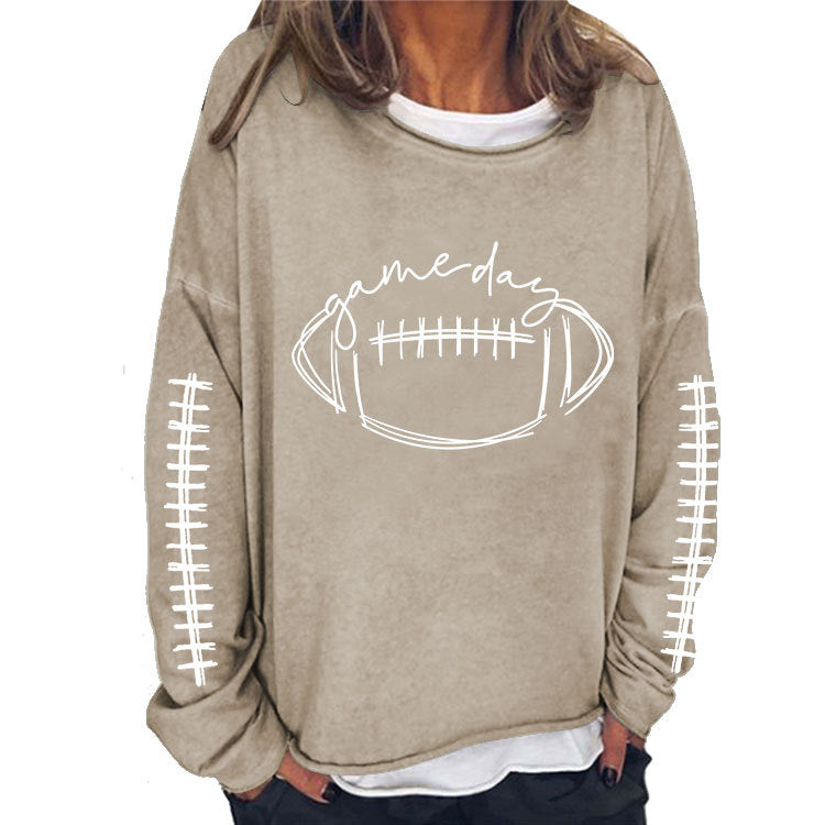 Wholesale Y Rugby Printed Pullover Cotton Women's Sweater