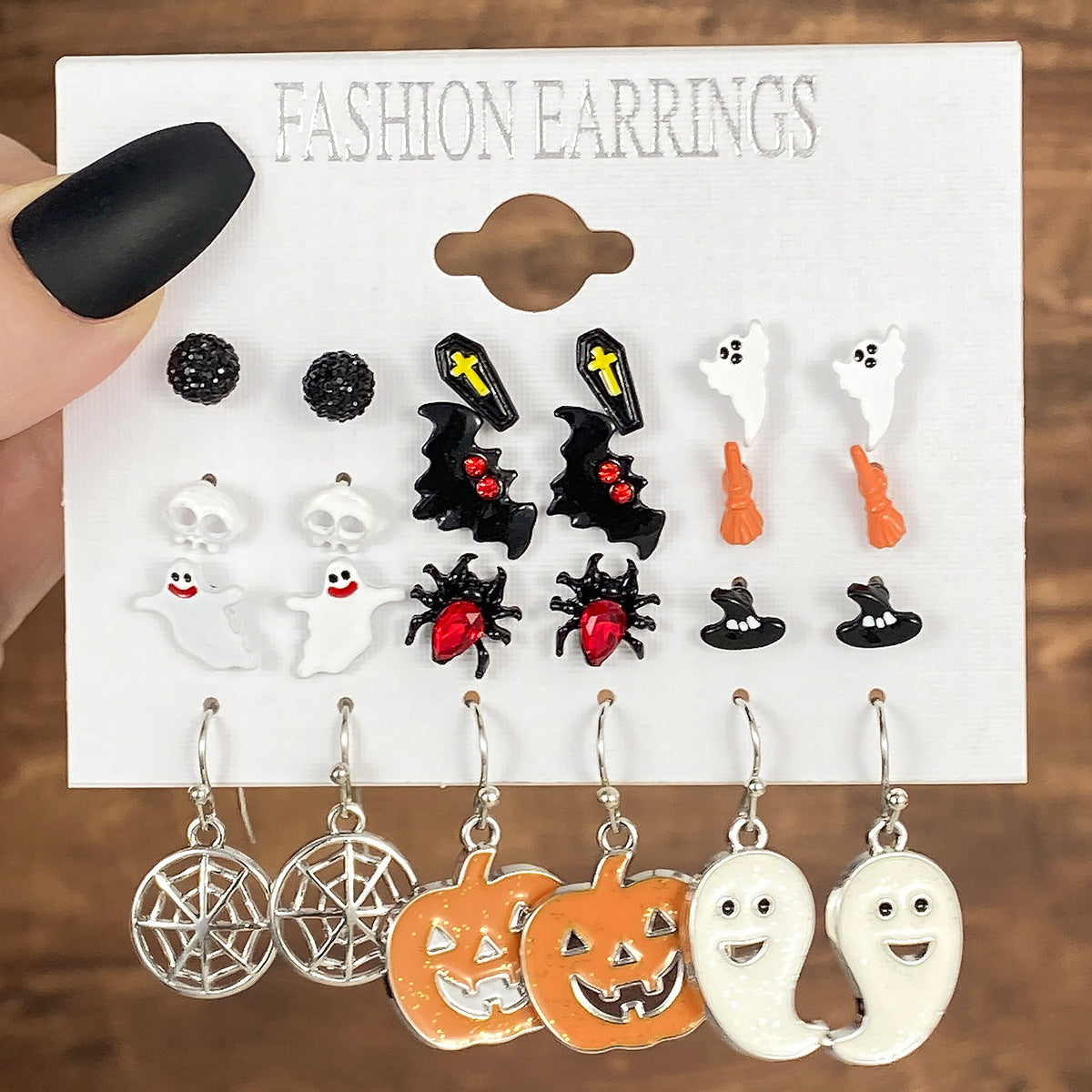 Wholesale Oil Drop Halloween Earrings Set