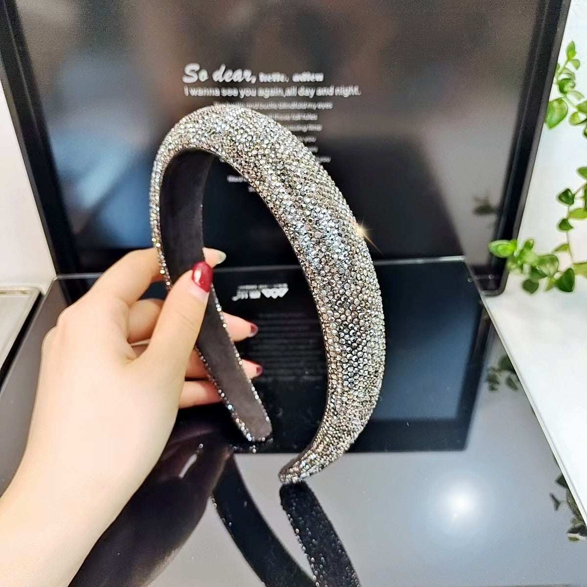 Wholesale High-grade colorful diamond high headband