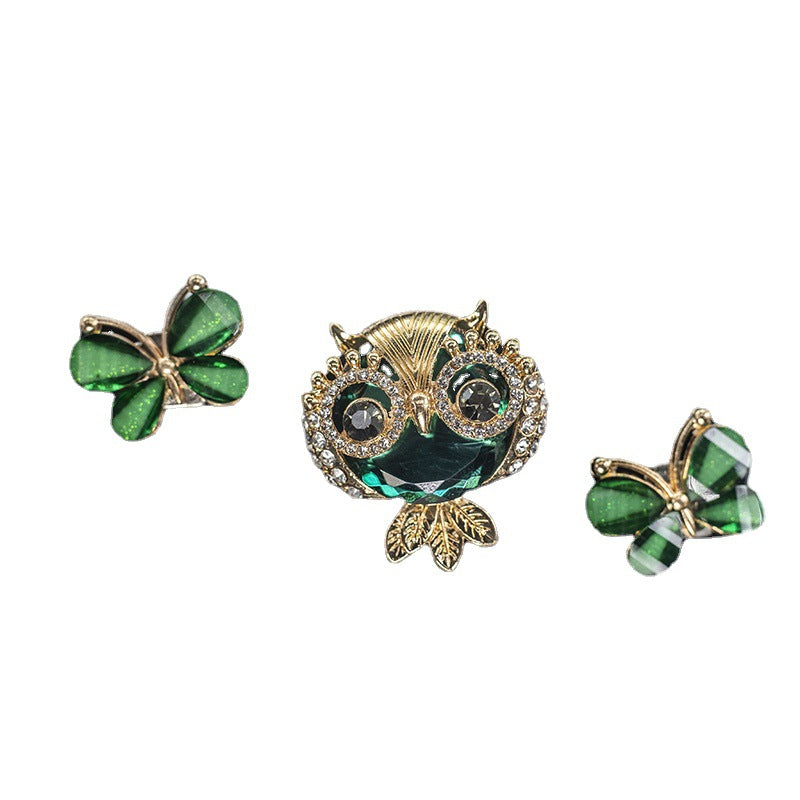 Wholesale Alloy Gemstone Owl Car Perfume Clip