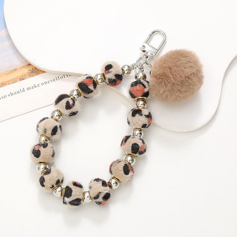 Wholesale Plush Ball Beaded Mobile Phone Lanyards
