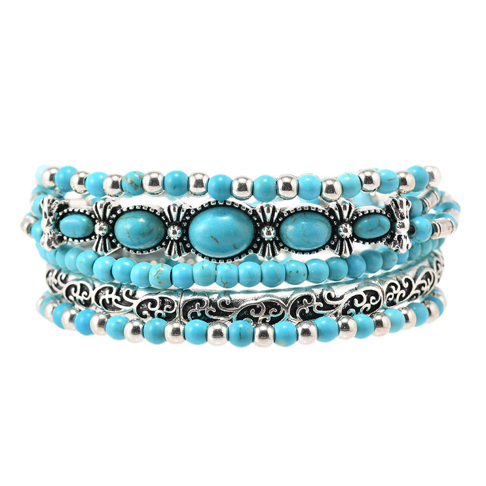 Wholesale Turquoise bead bracelet   Layered Bracelet Set