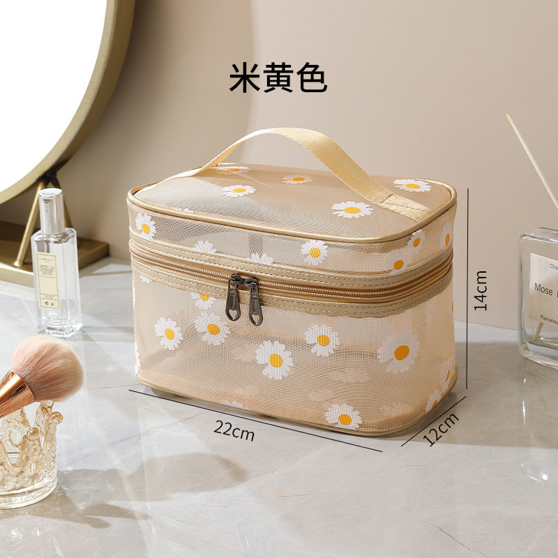 Wholesale Daisy Mesh Breathable Toiletry Bag