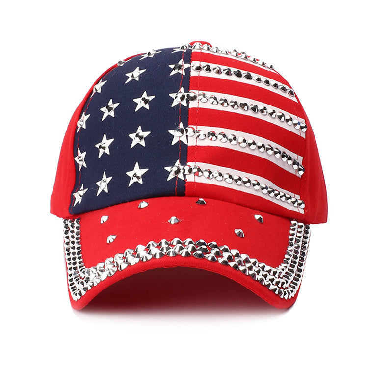 Wholesale New Baseball Cap Flag Denim Diamond-encrusted Election Event Cap Sunshade Sunscreen Cap Tide Cap