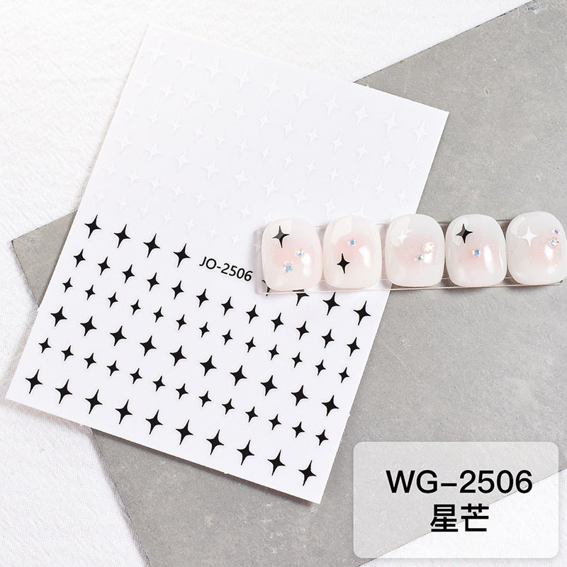 Wholesale Simple Bow Star Thin Ligament Back Glue Star Nail Art Nail Sticker