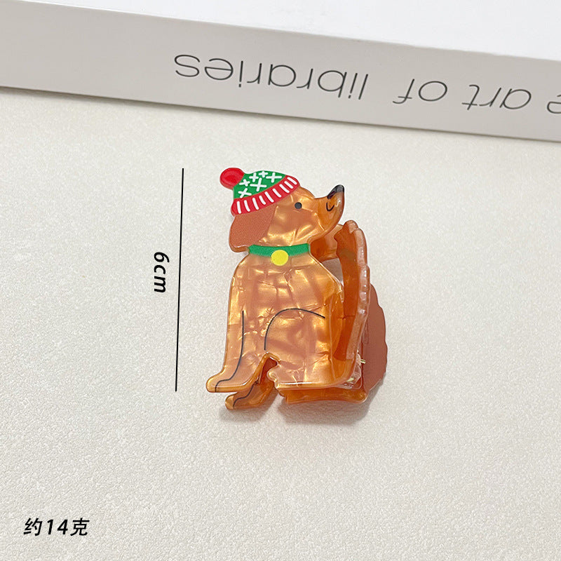 Wholesale Novelty Dachshund Acrylic Claw Clip Cute Dog Hair Accessory For Women Gift Boutique Resale