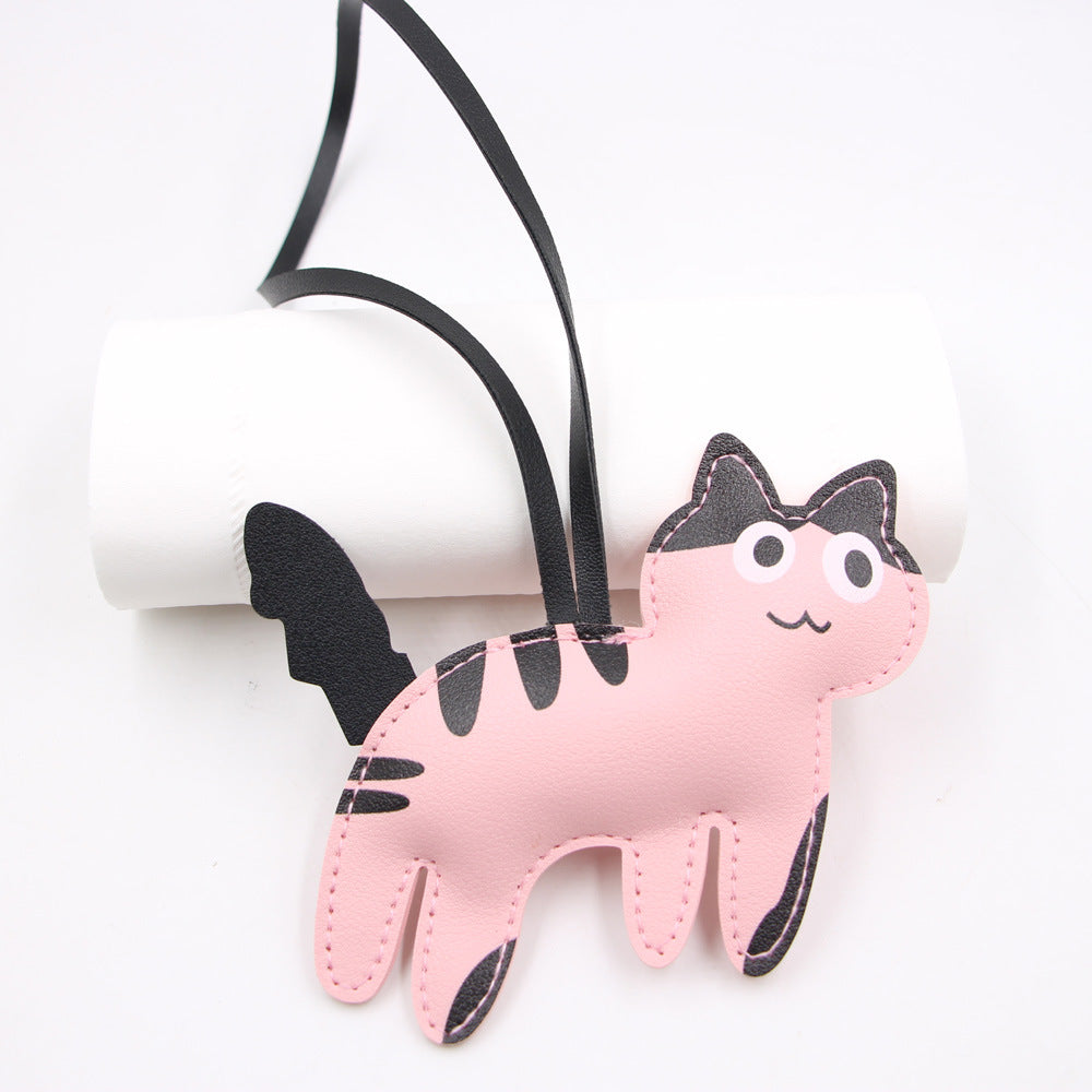 Wholesale Artificial Leather Cute Kitten Bag Charm Japan Style Fashion Pendant Gift