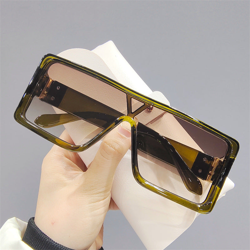Wholesale Large Frame One Piece PU Sunglasses