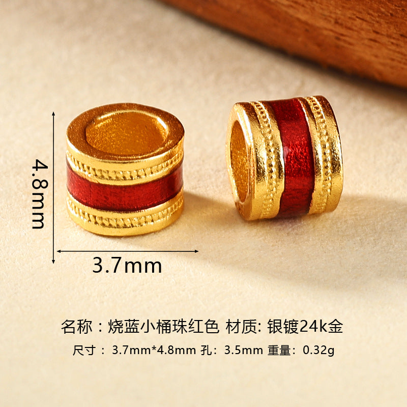 Wholesale DIY enamel multicolor barrel beads spacer beads