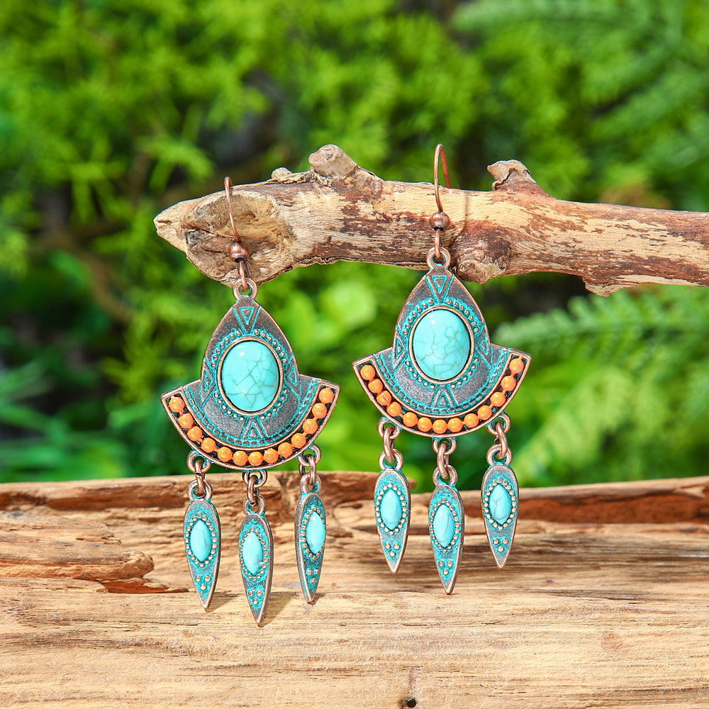 Wholesale Bohemian Retro Tassel Earrings Zinc Alloy Fashion Accessory For Party Wear And Resale