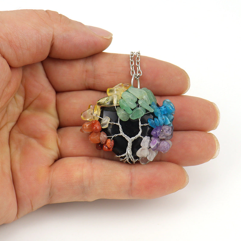 Wholesale Handmade Winding Natural Crushing Thestes Life Tree Love Necklace