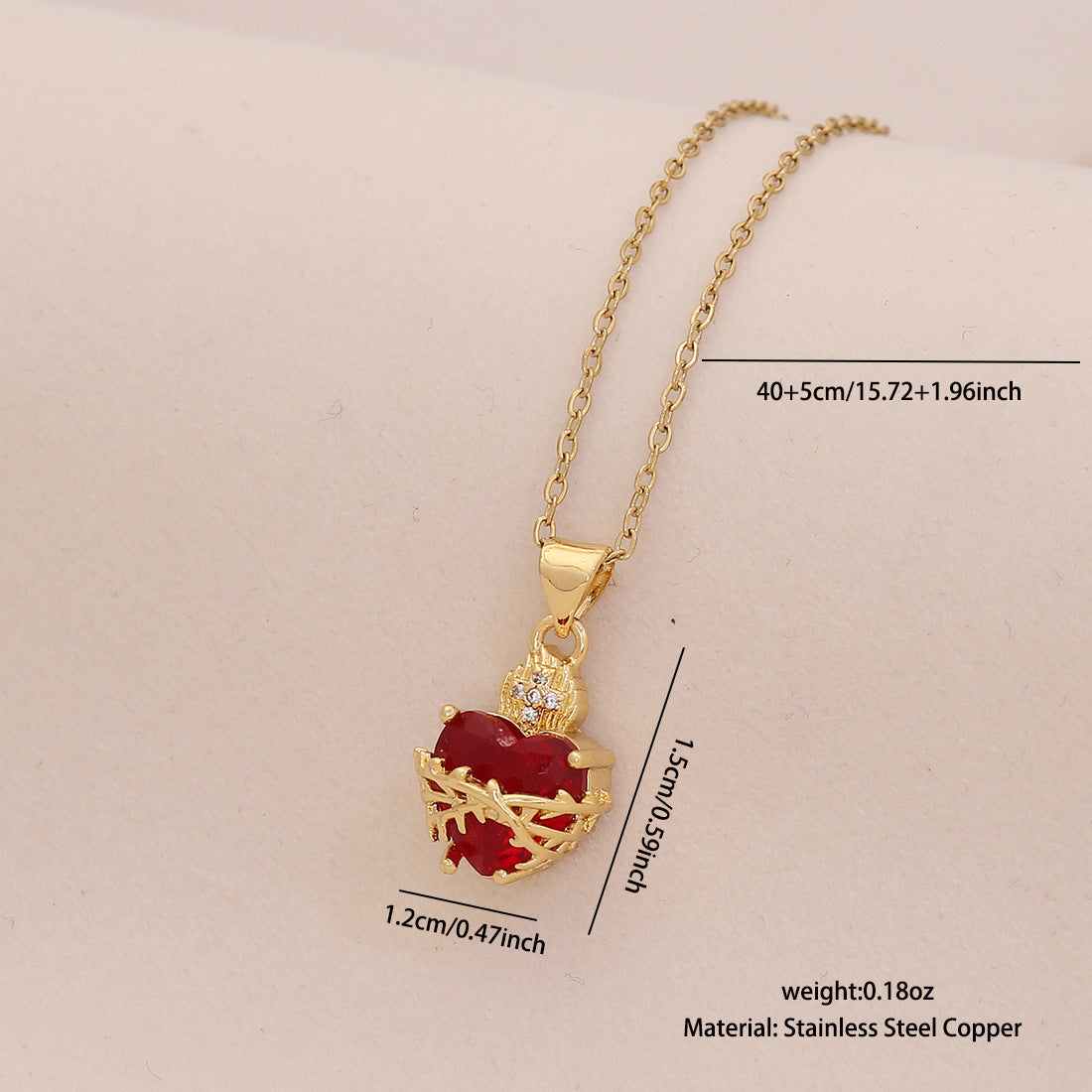 Wholesale  Red Love Pendant Necklace Light Luxury Stainless Steel Clavicle Chain