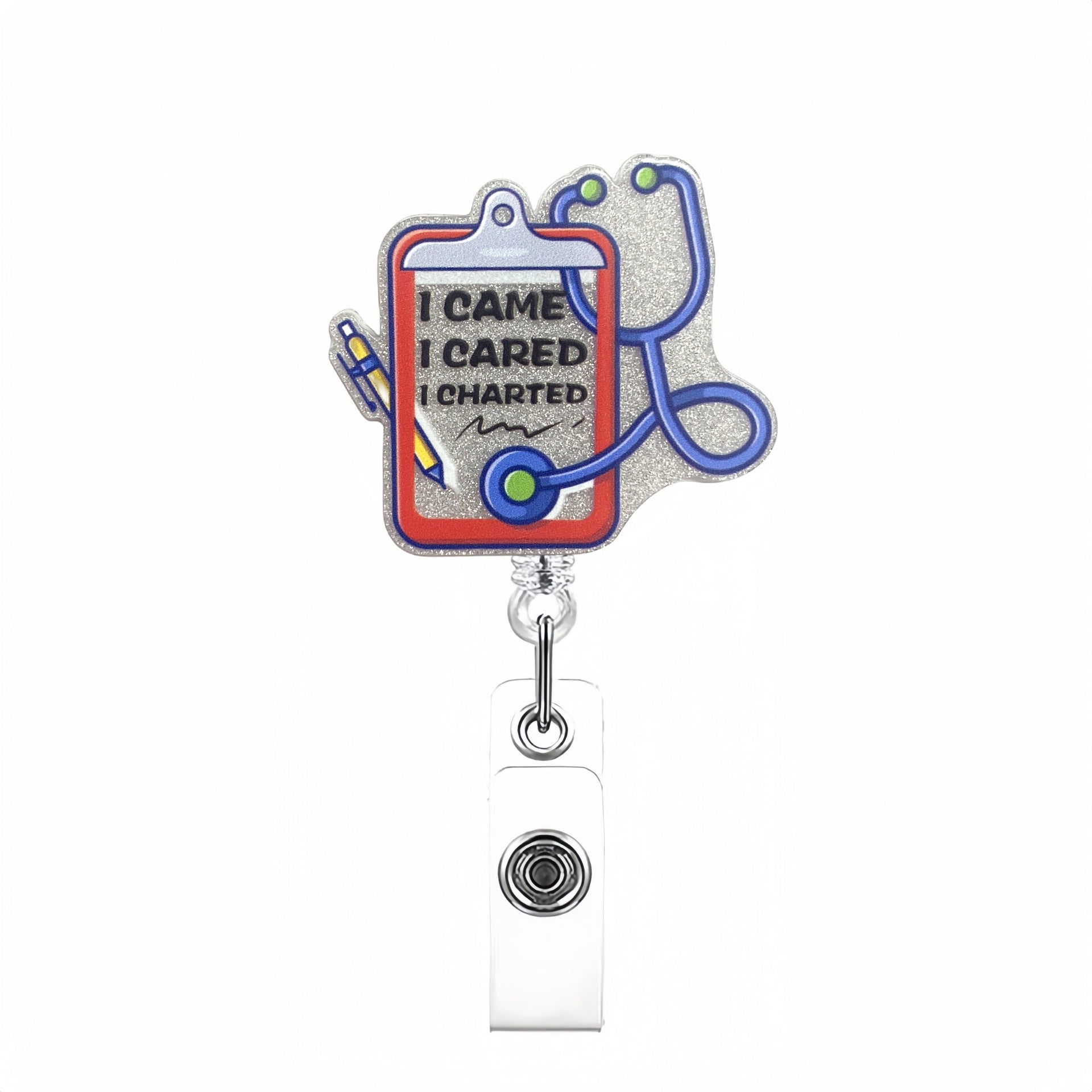 Wholesale DIY ID card retractable badge clip keychain
