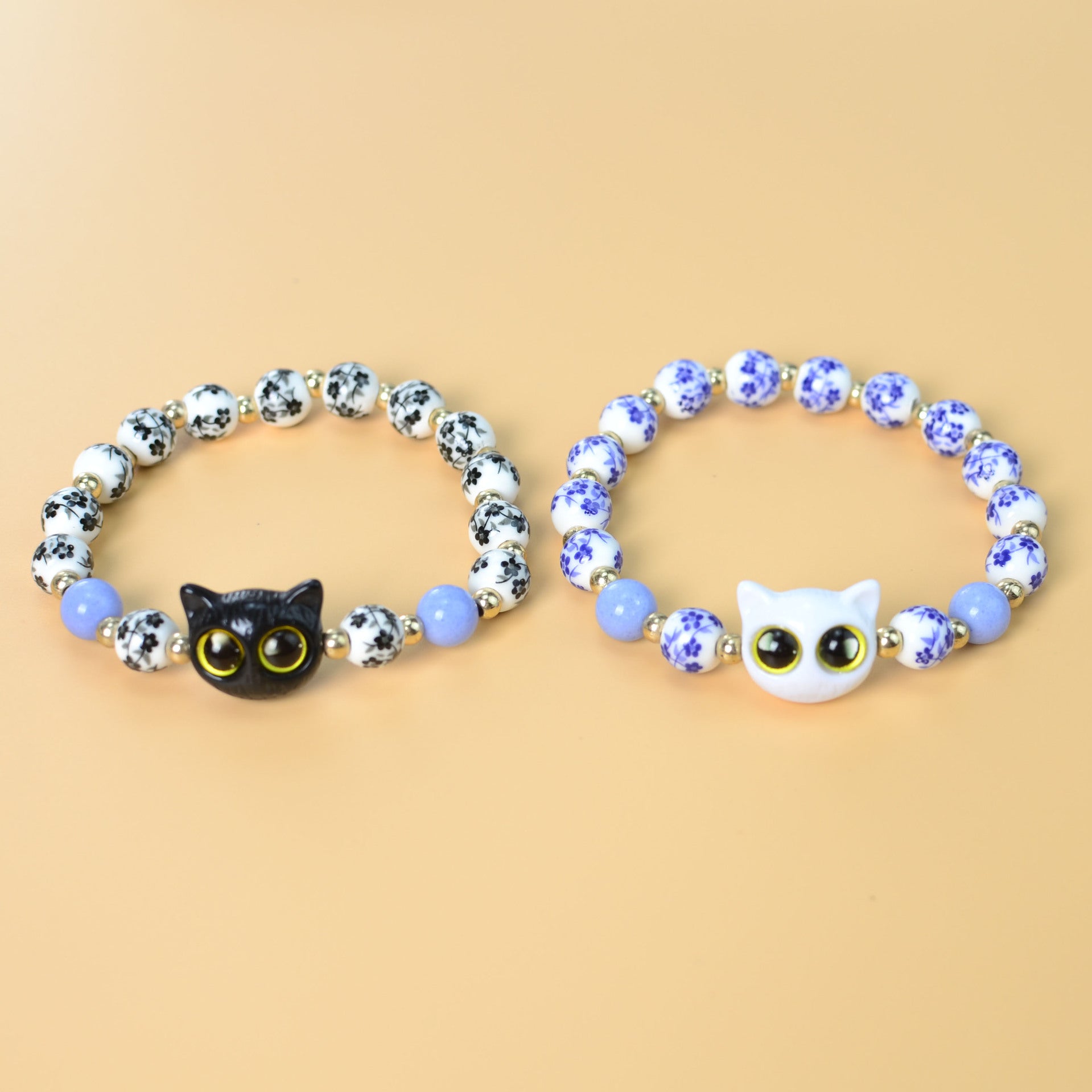 Wholesale Ceramic Jewelry Cat Bracelet Single Circle  Handmade Beaded Bracelet