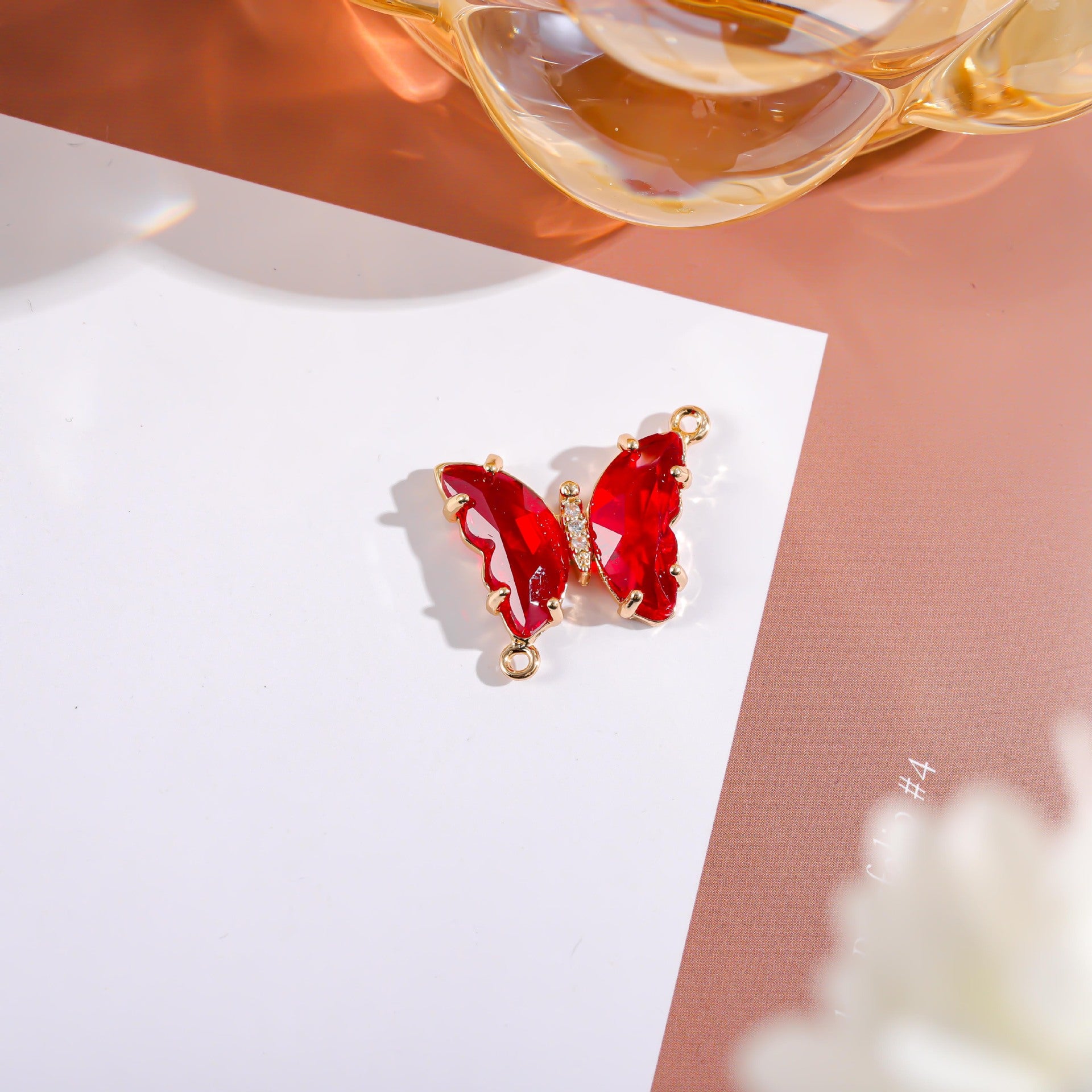 Wholesale Crystal Butterfly Double Pendant