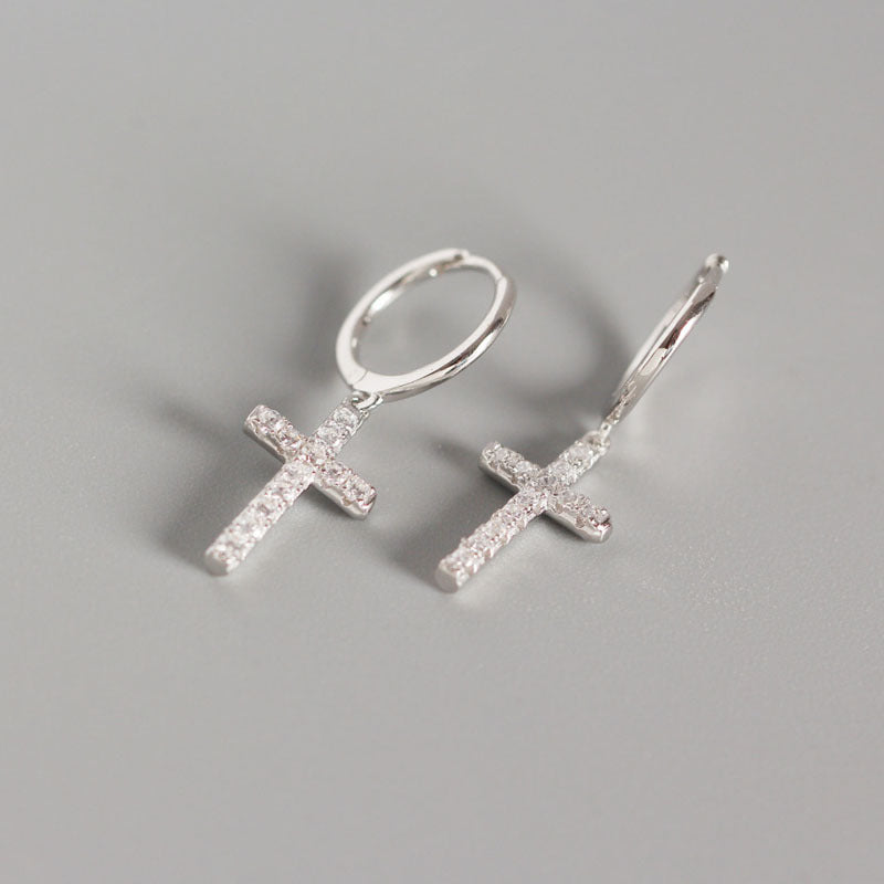 Wholesale Cross Micro Diamond Earrings
