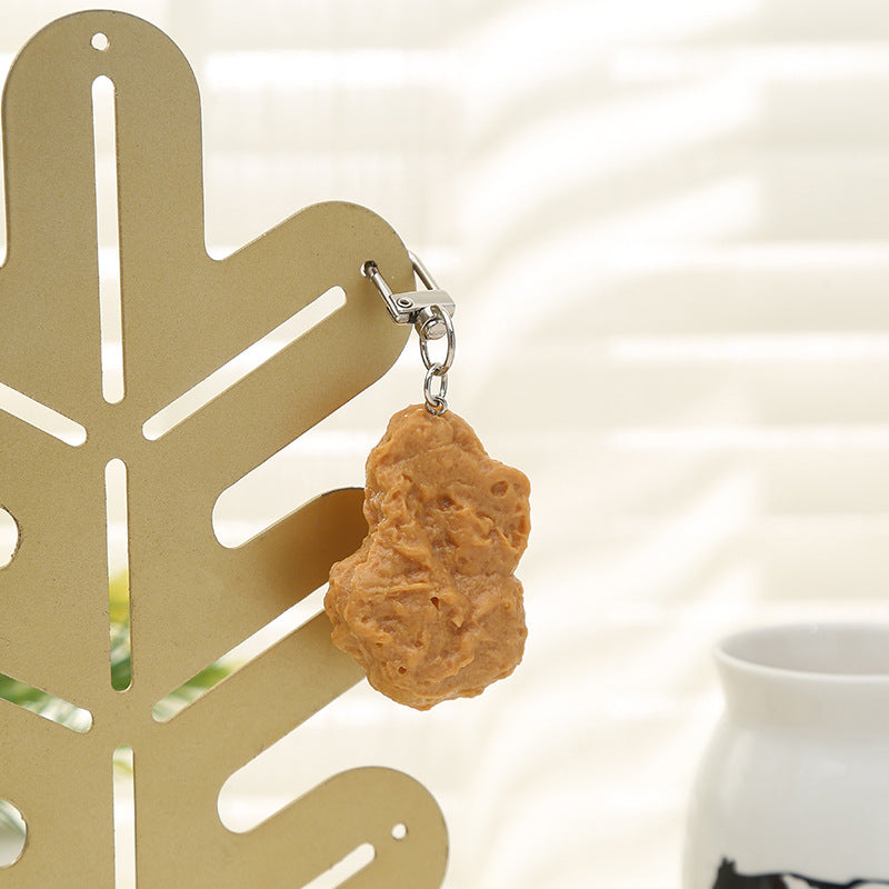 Simulación de PVC al por mayor Piernas de pollo frito nuggets de pollo frito llavero