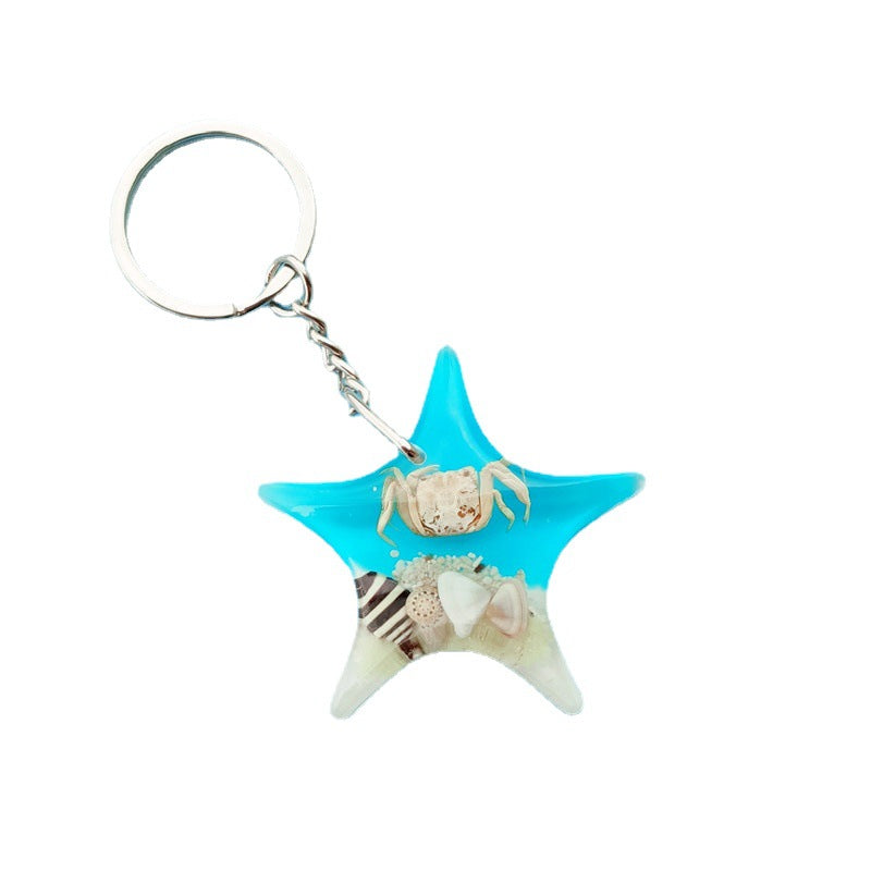 Wholesale12pcs Starfish Shape Acrylic Keychain