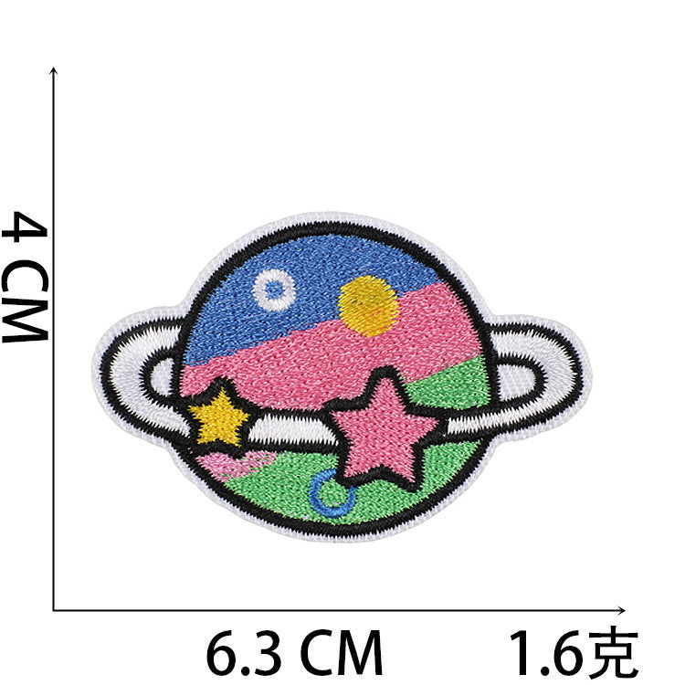Wholesale Polyester Embroidered Astronaut Rabbit Patch For Clothing Space Bunny Decorative Applique Self Adhesive Gift Resale