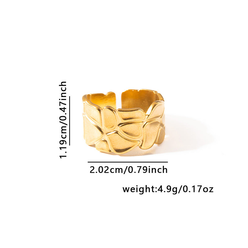 Wholesale Titanium Steel Gold Men' s and Women' s Luxury Adjustable Ring