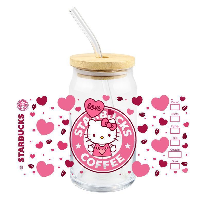 Wholesale 5pcs Cartoon Valentine' s Day  16oz Cup UV DTF Wraps OLY Exclusive
