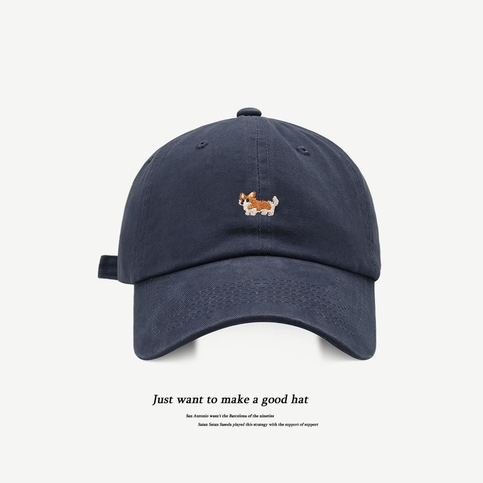 Wholesale Cartoon Corgi Embroidery Soft Top Baseball Cap